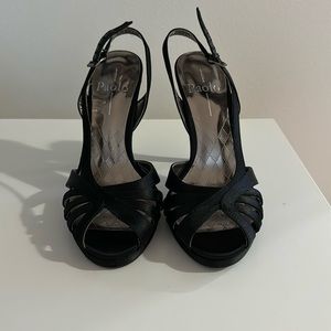 LINEA PAOLO BLACK STRIPY HEELS